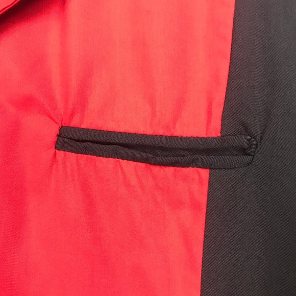 SIVLE Red and Black Retro Charlie Sheen type shirt Bowling New - Picture 3 of 4